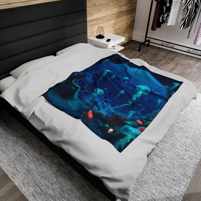 "Siren's Serenity: A Jellyfish Ballet" - The Alien Velveteen Plush Blanket