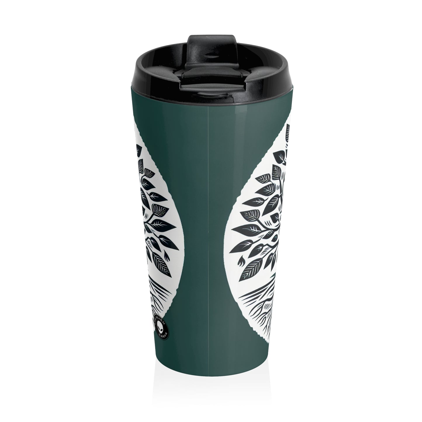 "Modern Woodcut Family Tree" - The Alien Stainless Steel Travel Mug Woodcut Printing