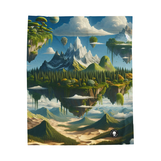 "Elemental Isles: A Dreamlike Journey through Nature's Wonders" - The Alien Velveteen Plush Blanket