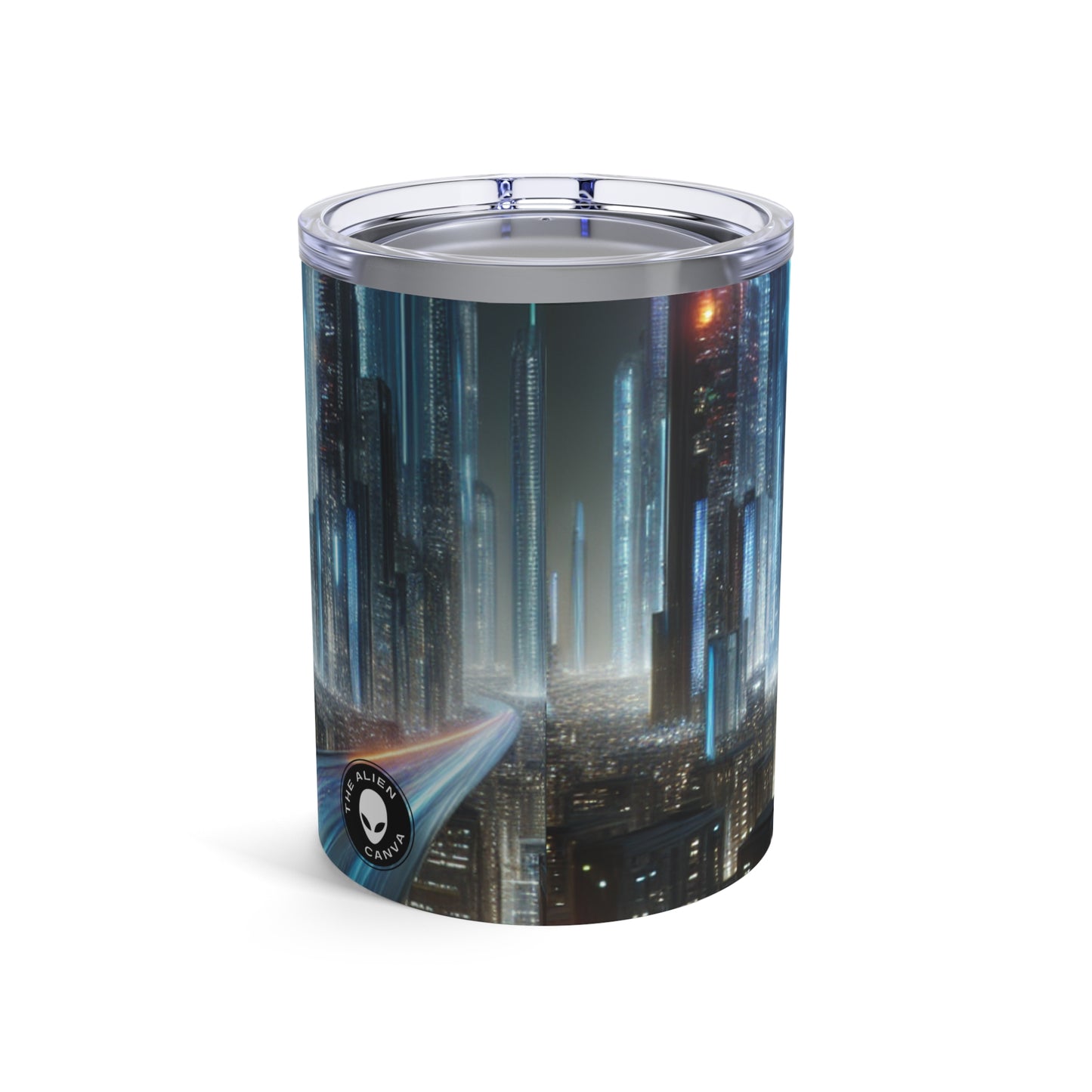 "Neon Nightscapes: A Futuristic City Adventure" - The Alien Tumbler 10oz