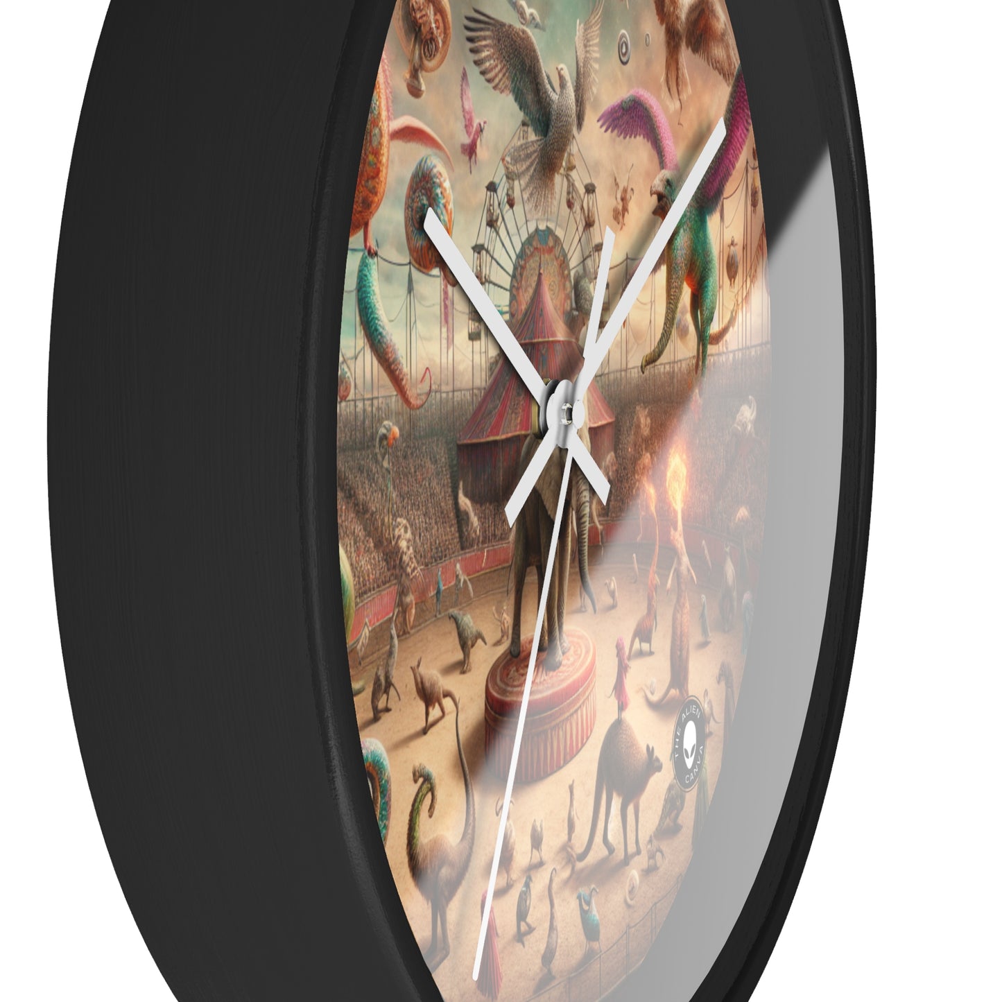 "Fantasy Circus: Where Animal Performers Entertain Mythical Attendees" - The Alien Wall Clock