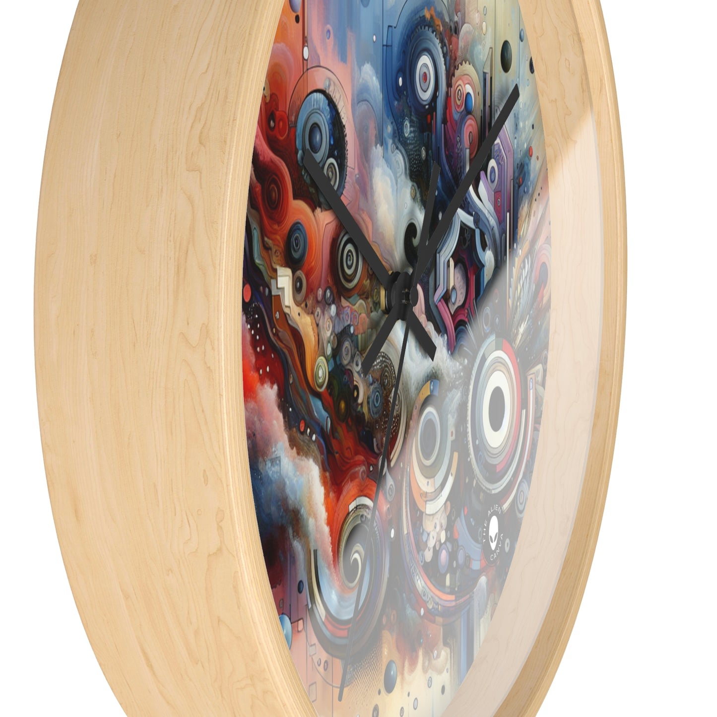 "Temporal Flux: A Surreal Journey through Abstract Shapes and Vibrant Colors" - The Alien Wall Clock Avant-garde Art