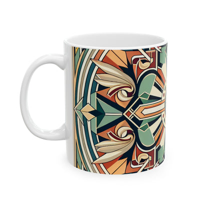 "Glamorosa elegancia Art Déco: una velada brillante" - Taza de cerámica The Alien de 11 oz Art Déco