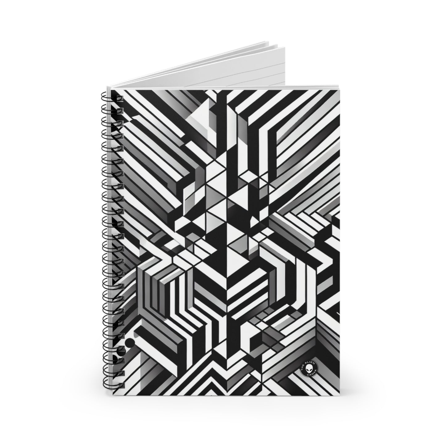 "Perception en mouvement : un chef-d'œuvre époustouflant de l'Op Art" - The Alien Spiral Notebook (Ruled Line) Op Art