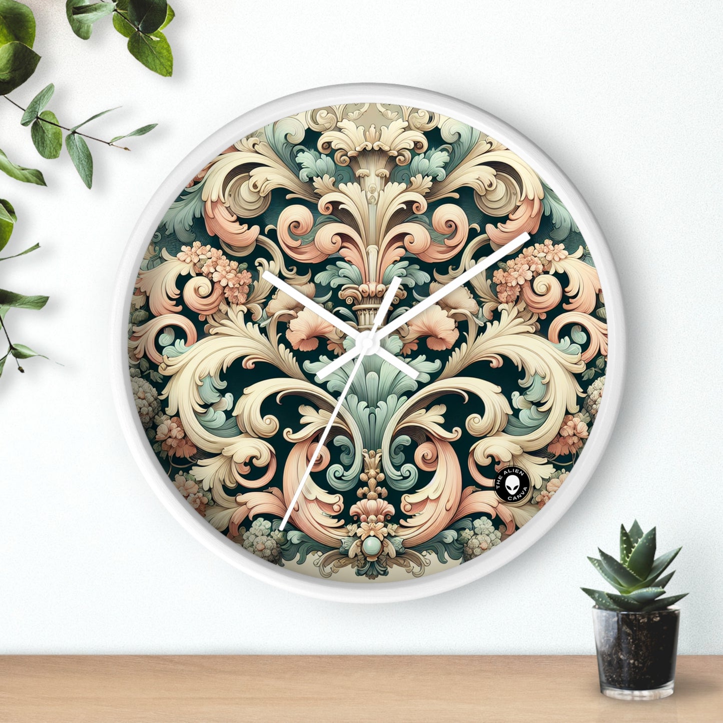 "Garden of Whimsy: A Rococo Fête" - The Alien Wall Clock Rococo