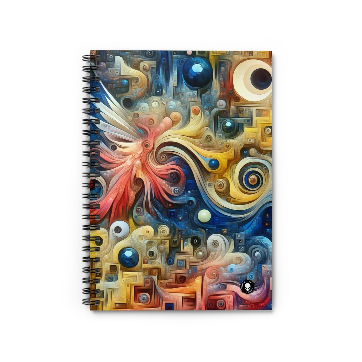 « Le jardin intemporel : une fusion surréaliste de la nature et du temps » - The Alien Spiral Notebook (Ruled Line) Surréalisme