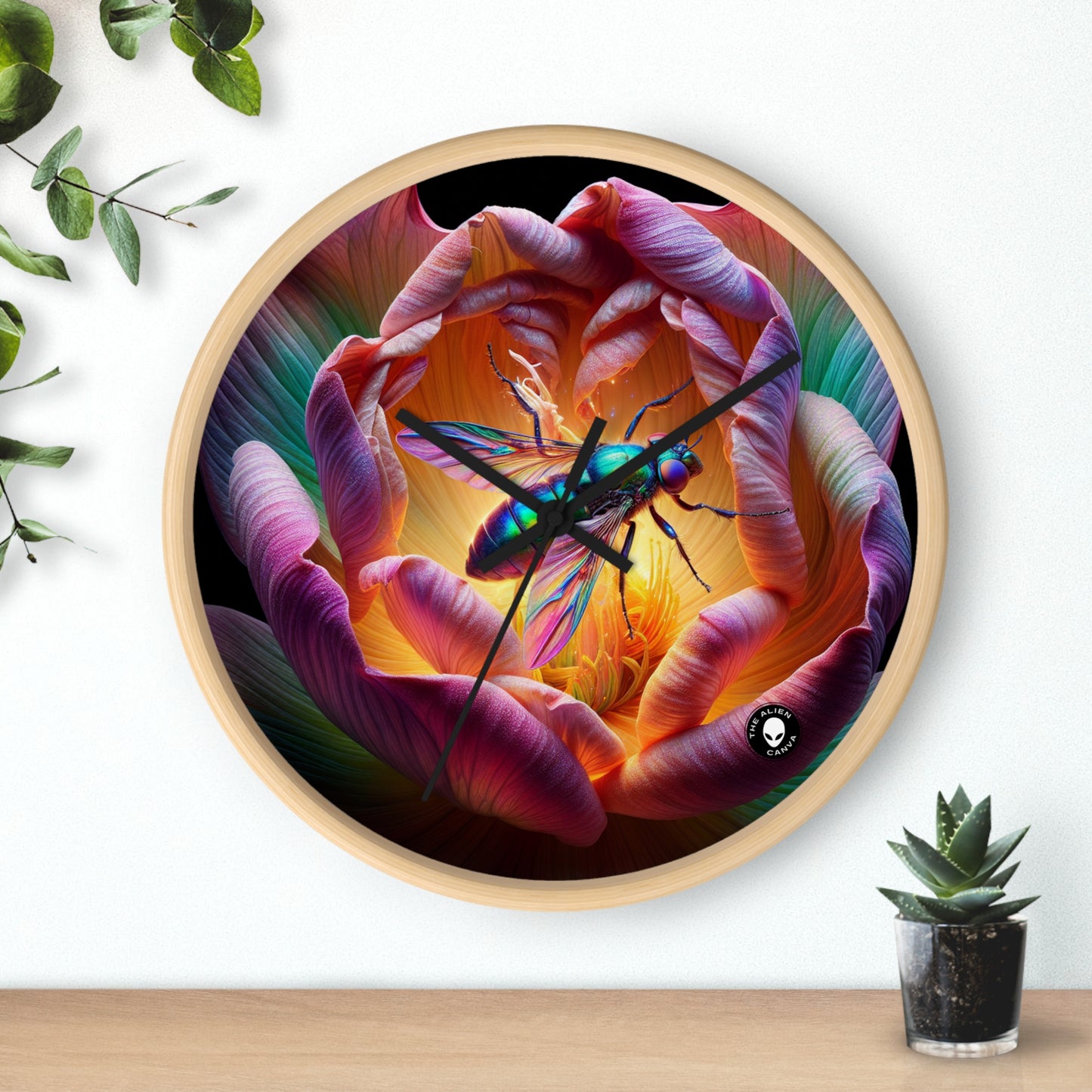 "The Beauty of Nature: A Hyperrealistic Insect Mosaic" - The Alien Wall Clock Hyperrealism