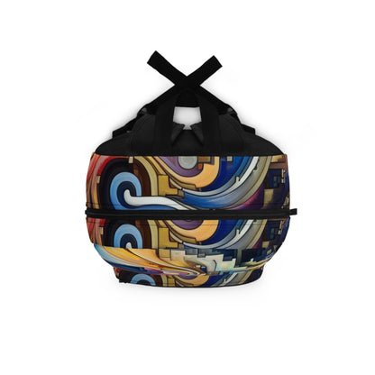 "Serene Blue: Abstract Art with Geometric Shapes" - The Alien Backpack Abstract Art