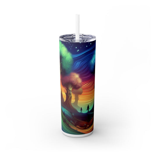 "Whispering Trees: Secrets of the Mystic Forest" - The Alien Maars® Skinny Tumbler with Straw 20oz