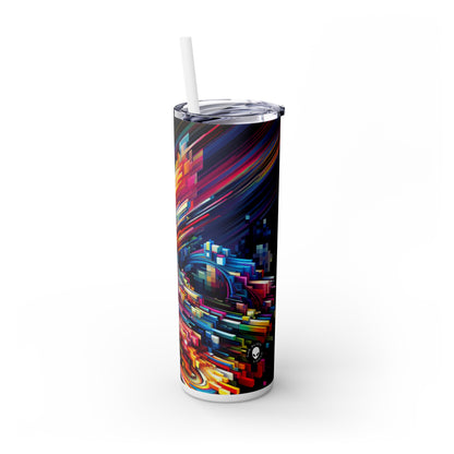 "ChronoSynthesis: A Visual Exploration of Time Perception" - The Alien Maars® Skinny Tumbler with Straw 20oz Video Art