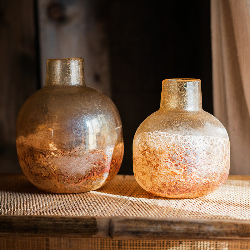 Vase en verre à bulles d'art fait à la main, ornements décoratifs