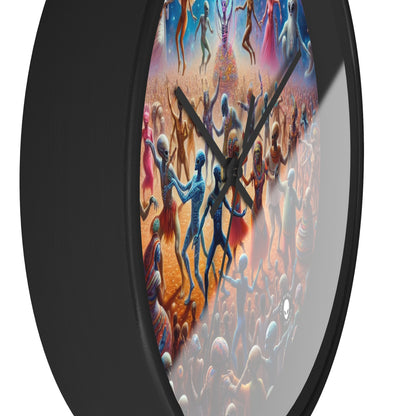 "Interstellar Rave: Embracing Cosmic Unity" - The Alien Wall Clock