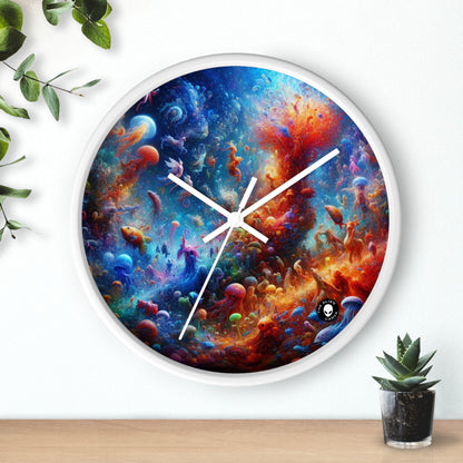 "Glowing Coral Dance Party" - L'horloge murale Alien