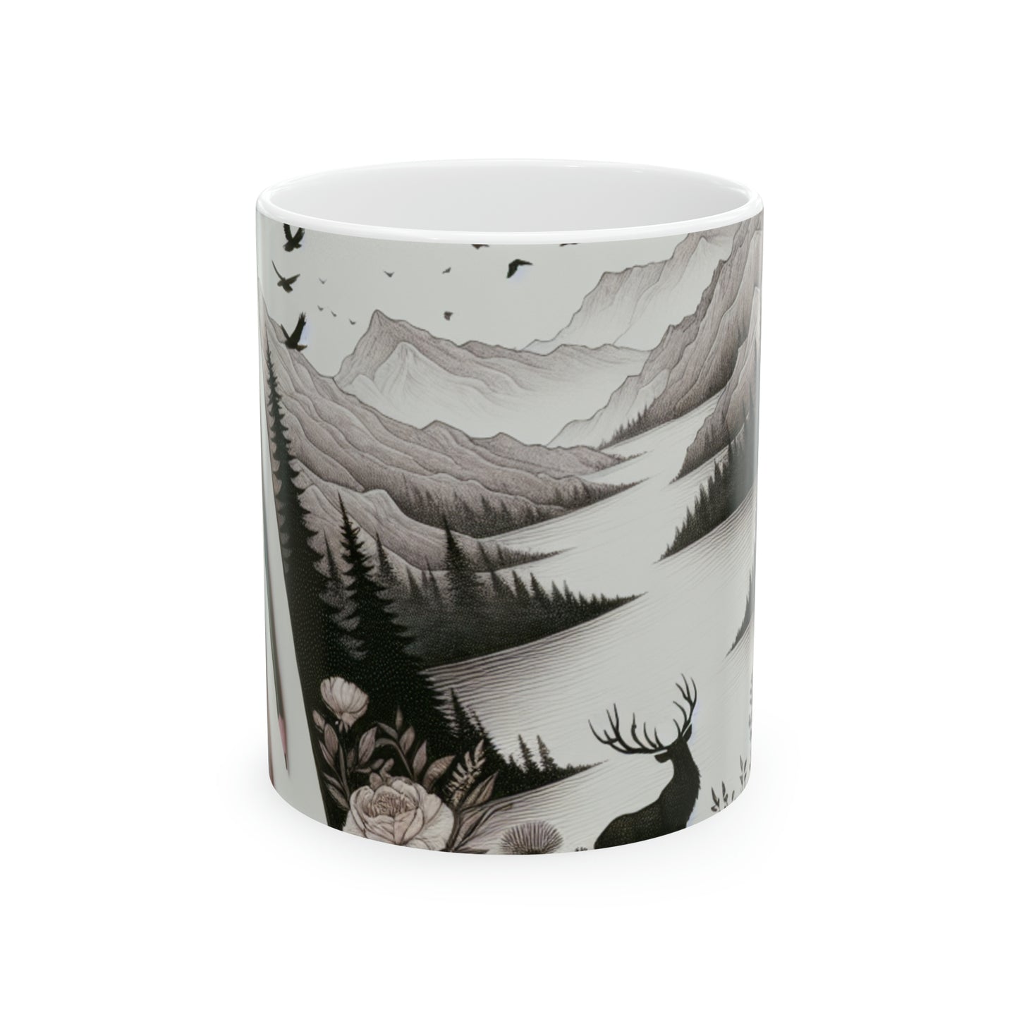 "Serenidad Crepúsculo: Un paisaje romántico" - Taza de cerámica The Alien 11oz Romanticismo