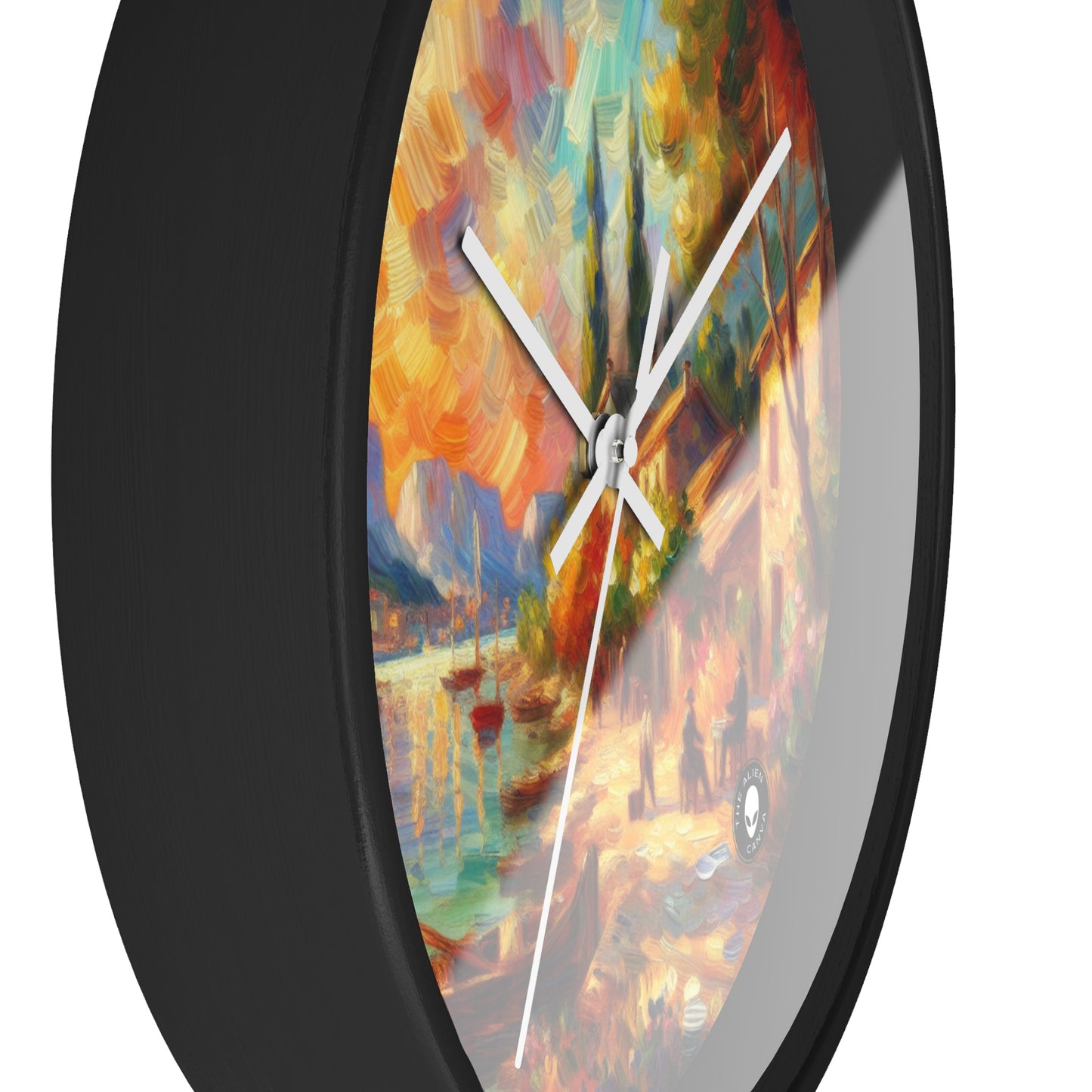 Golden Dusk: A Serene Impressionist Stroll by the Water - The Alien Wall Clock Impressionism