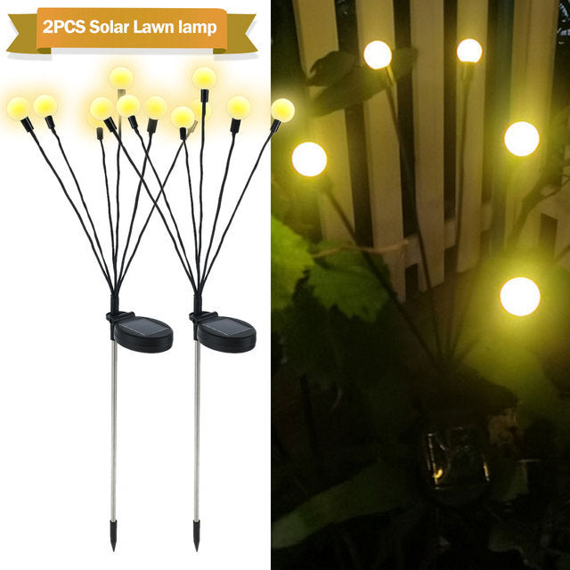 Simulation luciole lumière solaire décoration de jardin extérieur pelouse paysage lampe décor de noël lumières LED solaires lumières de jardin en plein air