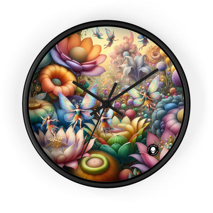 "Jardin enchanté : où dansent les fées" - L'horloge murale extraterrestre