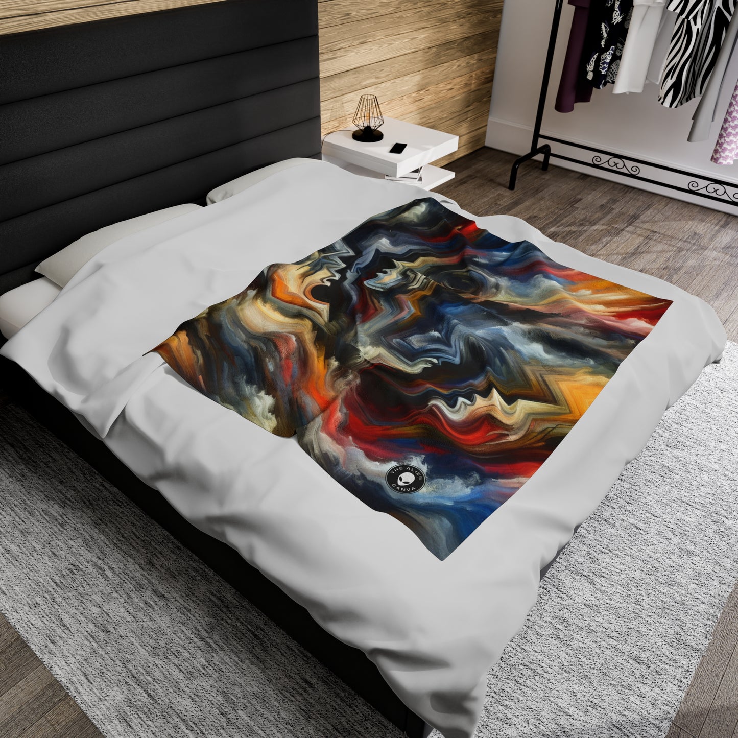 "Vivid Visions: An Expressionistic Journey into the Emotional Abyss" - The Alien Velveteen Plush Blanket Expressionism