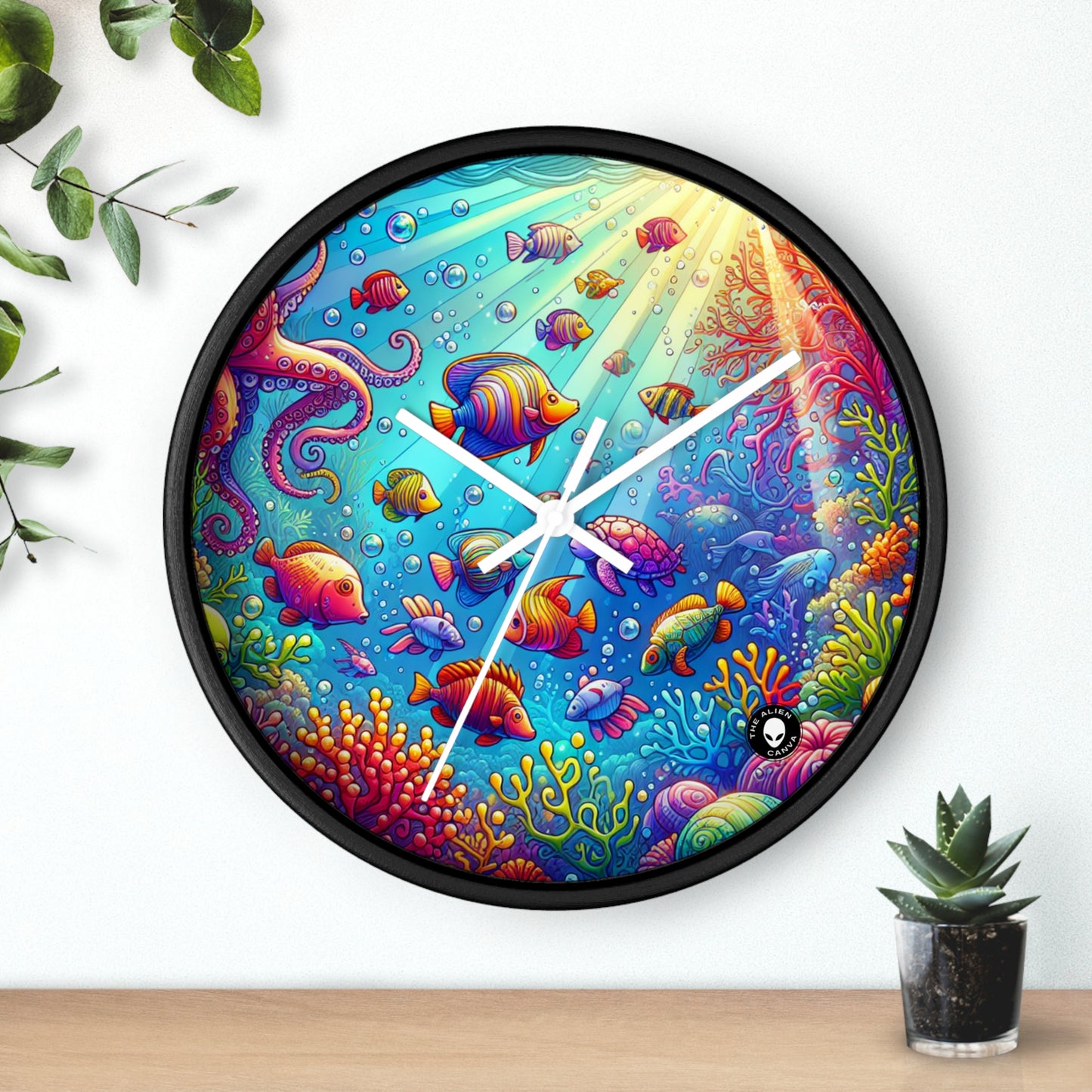 "Seaside Soiree: A Dance Party Under the Sea" - The Alien Wall Clock