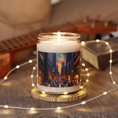 "Melting City: A Surreal Nighttime View" - The Alien Scented Soy Candle 9oz