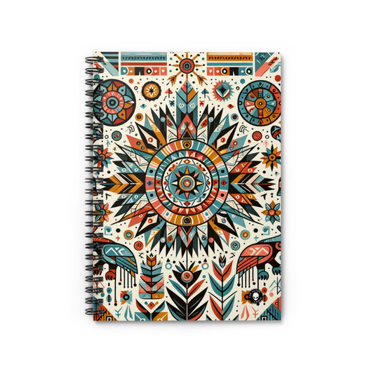 "Nature's Wisdom: An Indigenous Tribute" - The Alien Spiral Notebook (Ruled Line) Indigenous Art