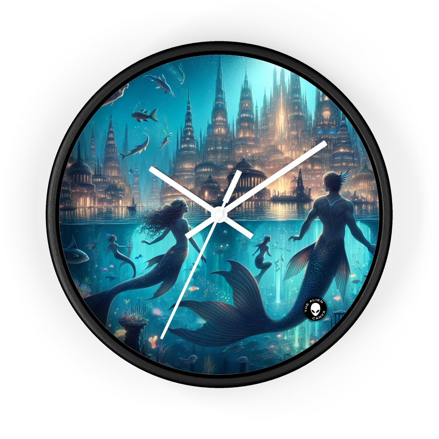 "Atlantis Illuminated: A City of Mystical Sea Creatures" - The Alien Wall Clock