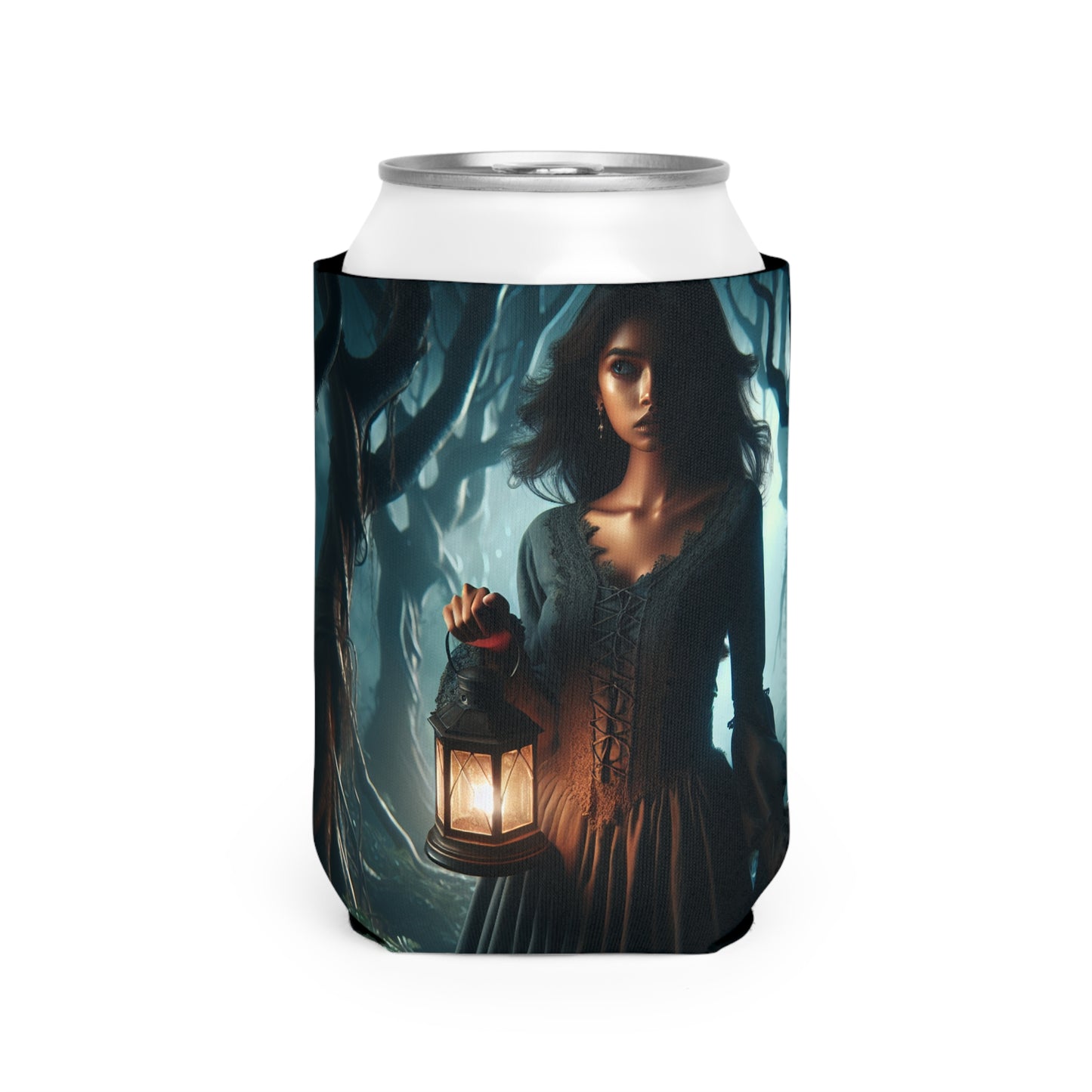 "Ready for Battle in the Twisted Woods" - The Alien Can Cooler Sleeve Gothic Art Style