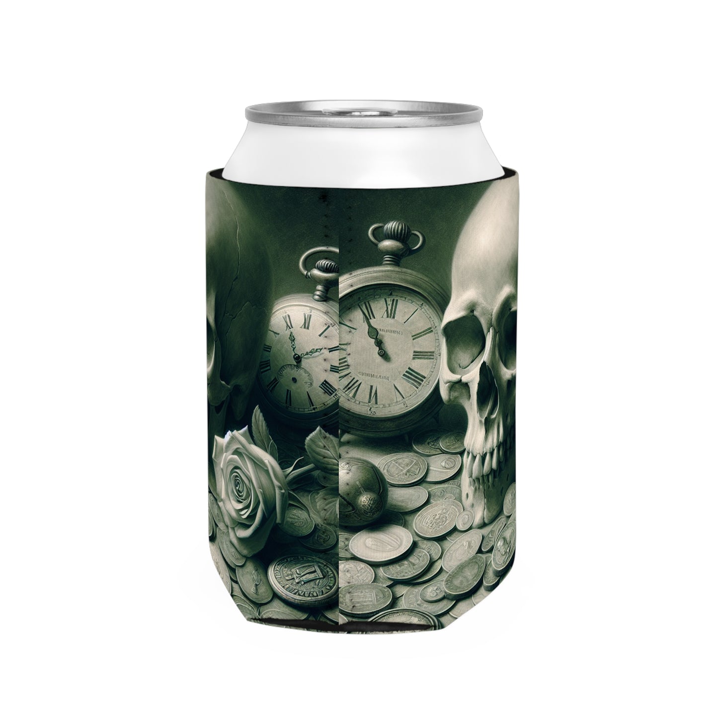 "Lingering Decay" - The Alien Can Cooler Sleeve Vanitas Painting Style