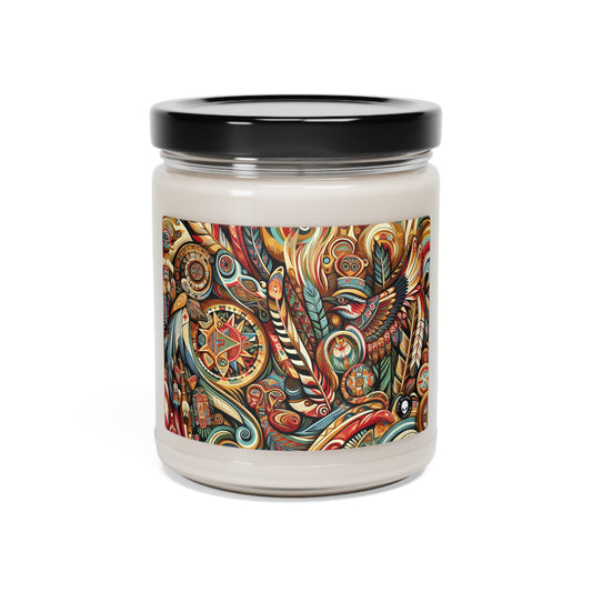 "Suroeste Sagrado: Una celebración del arte indígena" - La vela de soja con aroma a extraterrestre de 9 oz de arte indígena