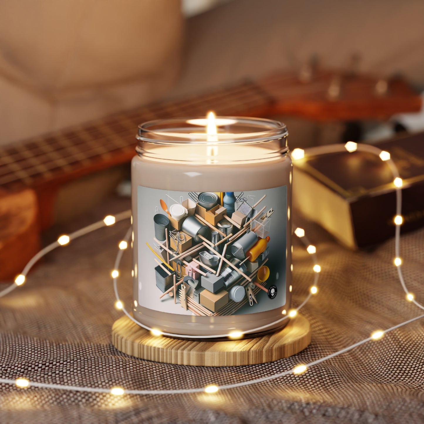 "Household Monochrome: Crafting a 3D Cubist Artwork" - The Alien Scented Soy Candle 9oz Cubism