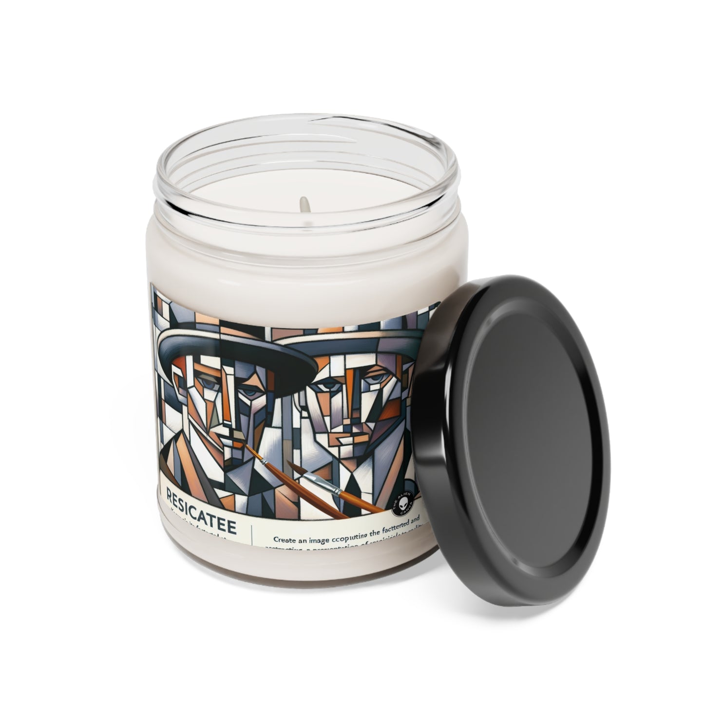 "Paisaje urbano cubista: vistas fragmentadas de la energía urbana" - The Alien Scented Soy Candle 9oz Cubism