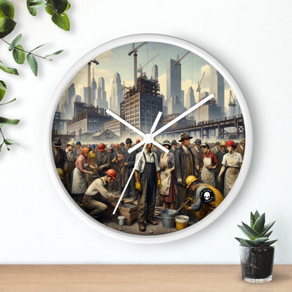 Title: "Unity in Action: Celebrating Solidarity's Triumph" - The Alien Wall Clock Social Realism