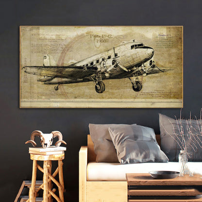 Affiche imprimée d'avion Vintage, peinture sur toile