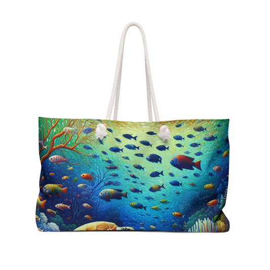 "Marine Paradise: Colorful Coral Reef Wildlife" - The Alien Weekender Bag