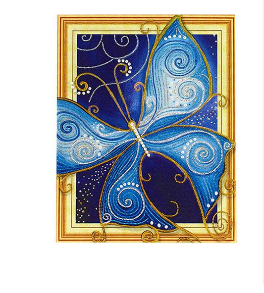 Kit de Peinture Diamant - Broderie 3D 5D - Papillon Bleu