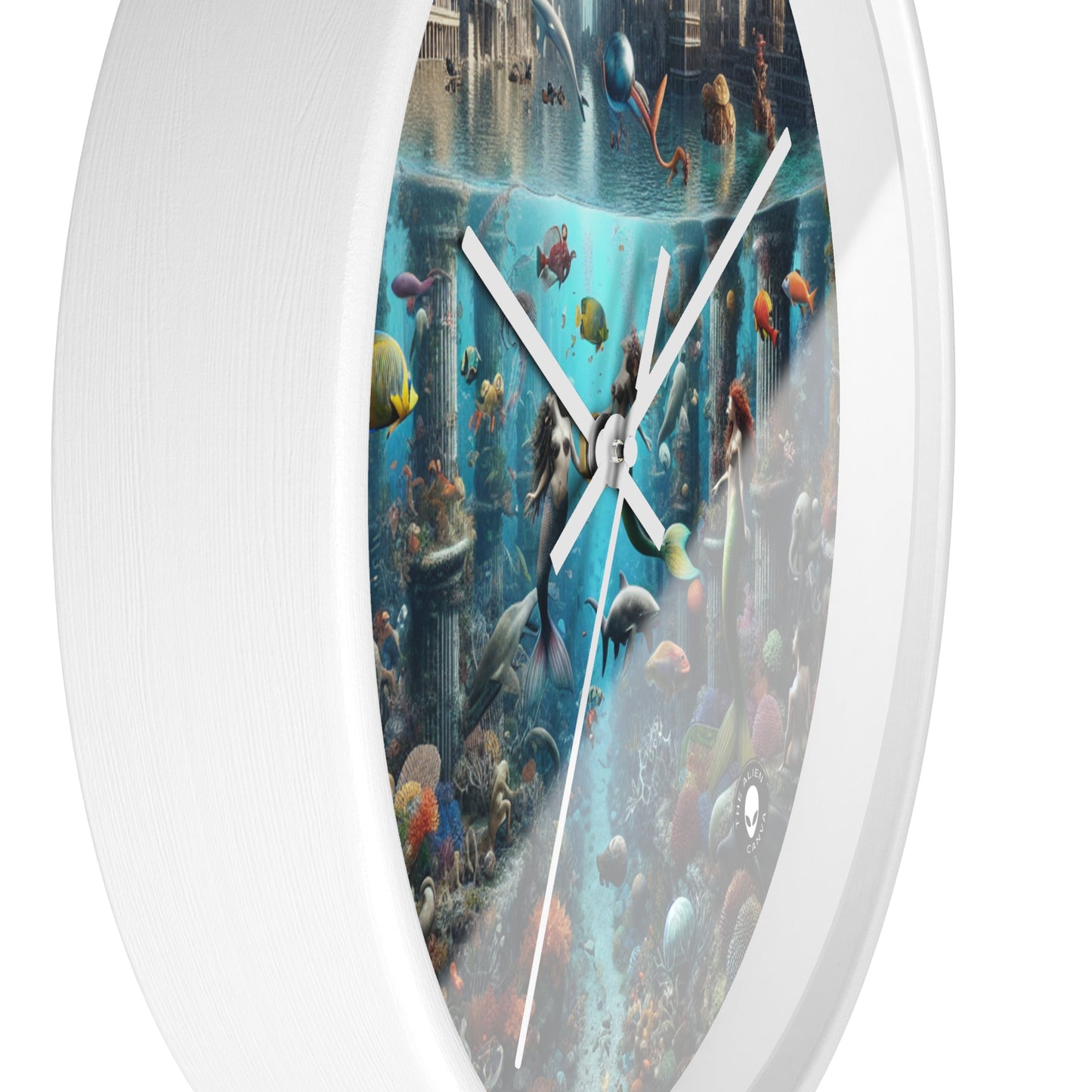 « Seascape Serenity : Un havre sous-marin » – L'horloge murale Alien