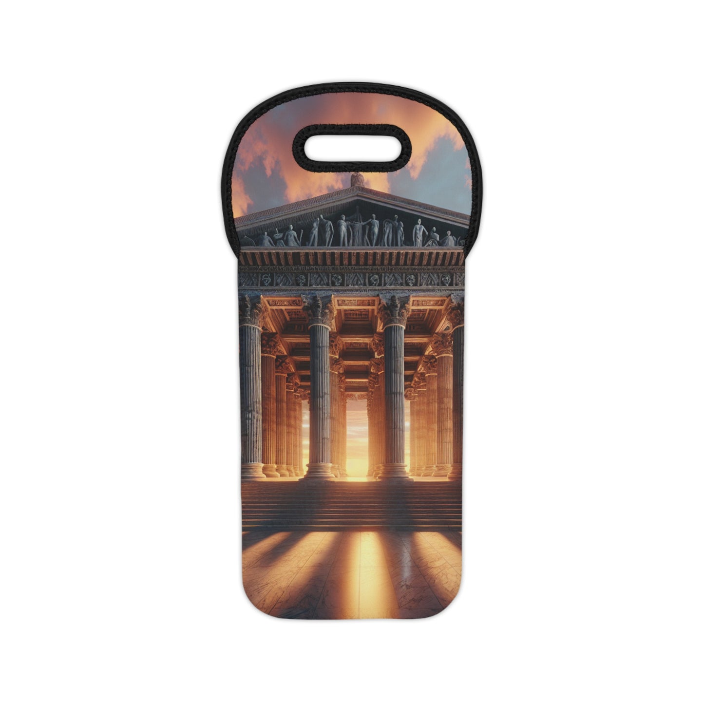 "Warm Glow of the Grecian Temple" - The Alien Wine Tote Bag Neoclassicism Style