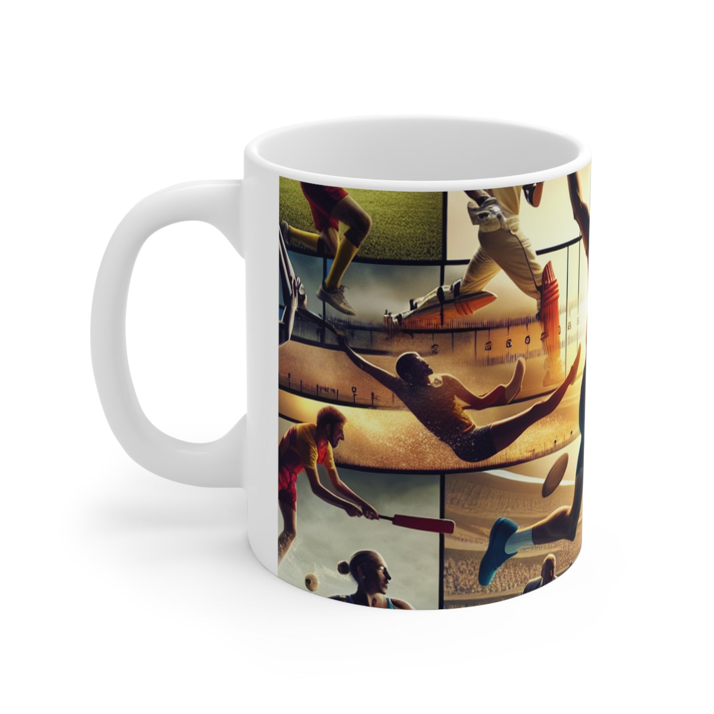 "Synthèse sportive : une œuvre d'art vidéo" - La tasse en céramique Alien 11oz Style d'art vidéo