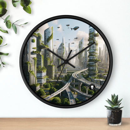 "Nature's Reclamation: A Futuristic Cityscape" - The Alien Wall Clock