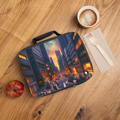 "Melting City: A Surreal Nighttime View"- The Alien Lunch Bag