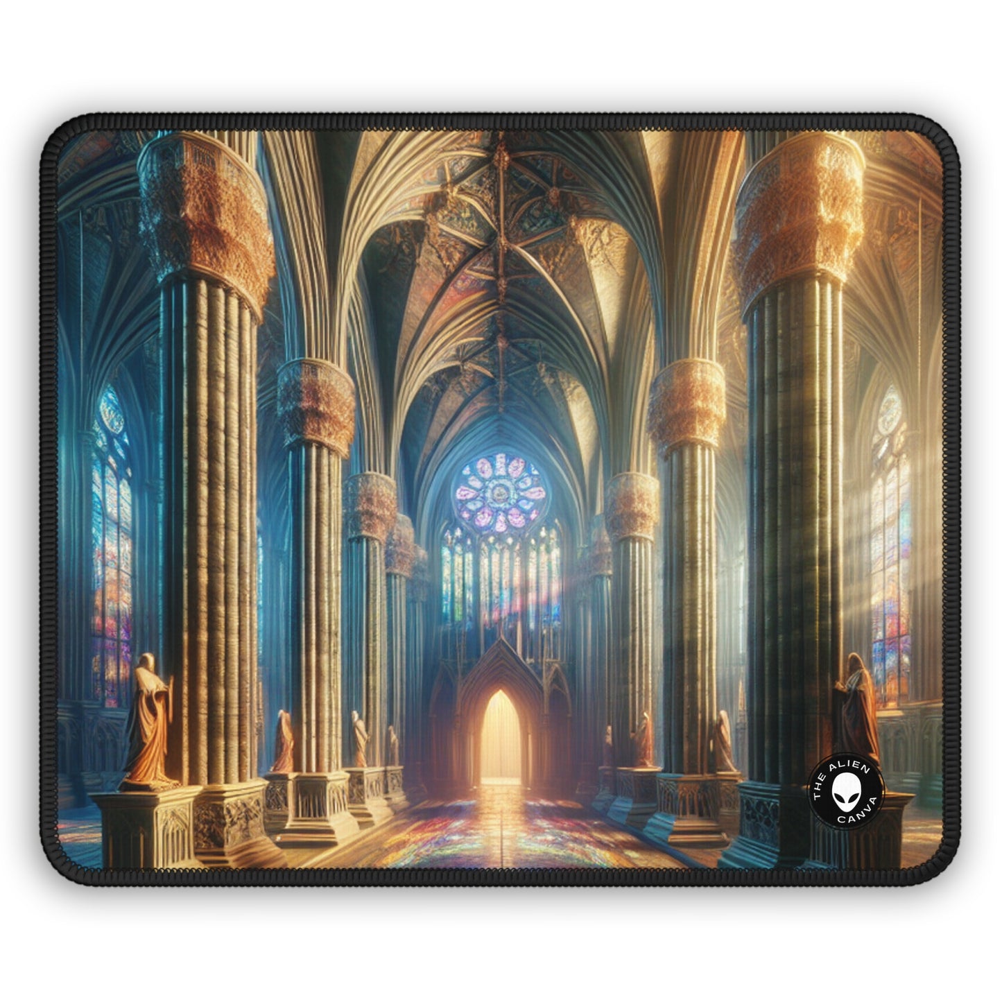 Shadows of the Gothic Cathedral - The Alien Gaming Mouse Pad Gothic Art