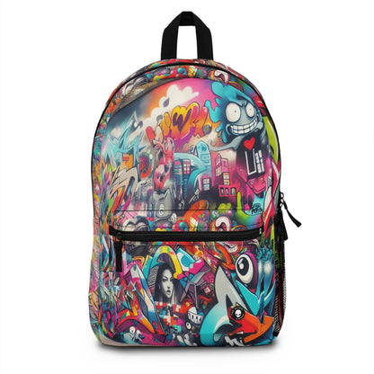 "Neon Horizon: The Vibrant Future Metropolis" - The Alien Backpack Street Art / Graffiti