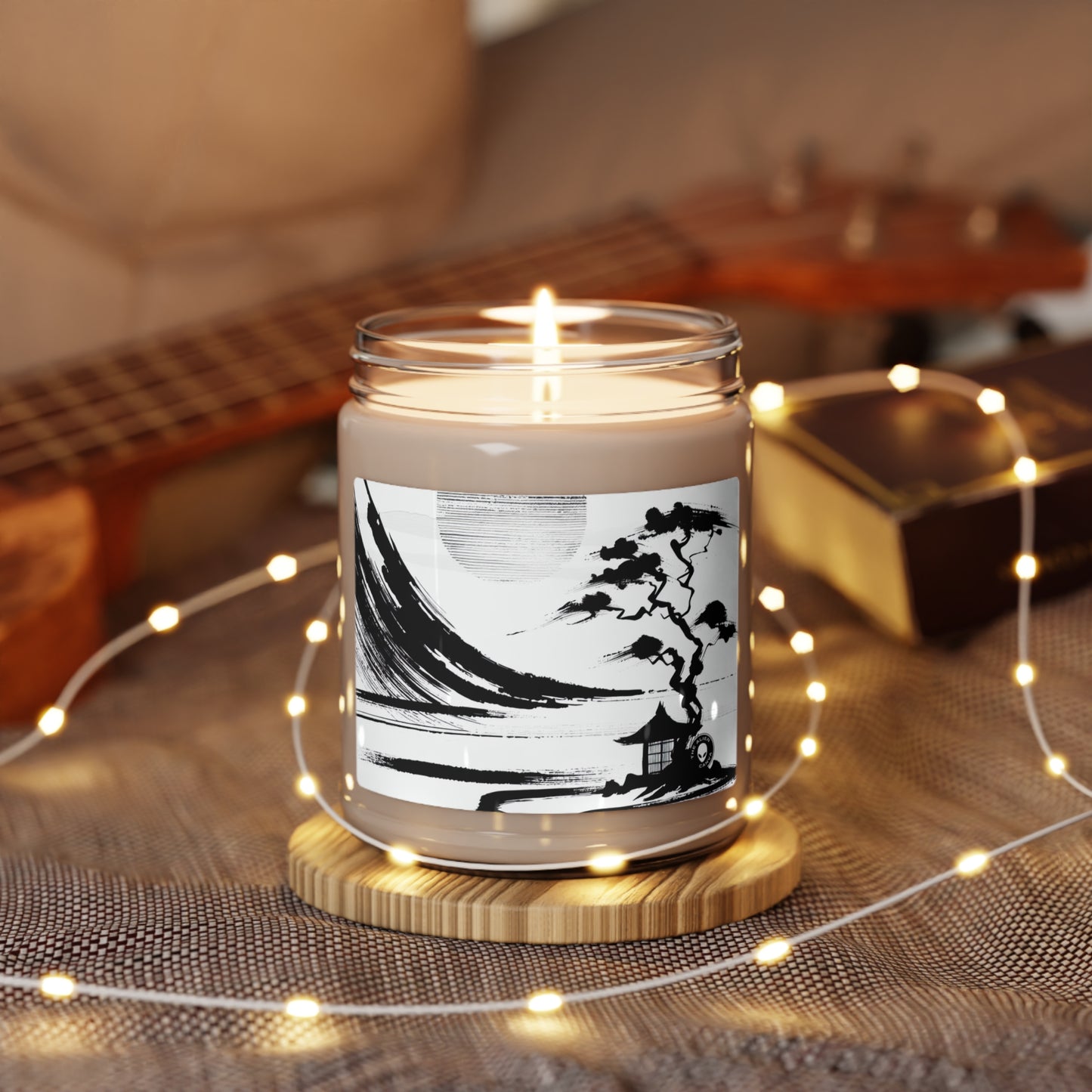 "Harmony of Wind and Water: A Zen Ink Painting" - The Alien Scented Soy Candle 9oz Zen Ink Painting