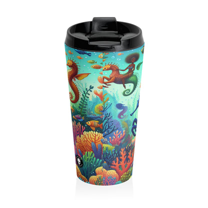 Enchanted Aquatic Realm: Mermaids and Seahorses - The Alien Stainless Steel Travel Mug