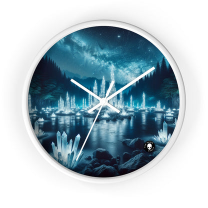 "Crystal Grove: Starlit Reflections" - The Alien Wall Clock