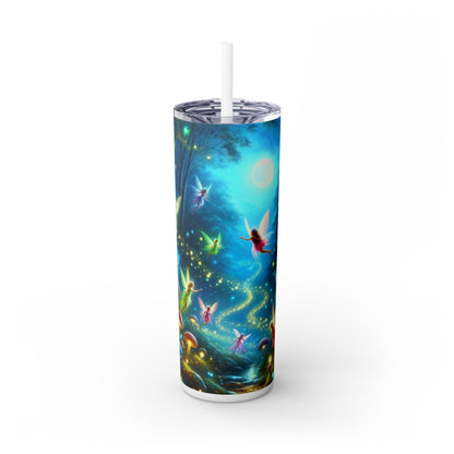 "Fairy Dance in the Glowing Forest" - The Alien Maars® Skinny Tumbler with Straw 20oz