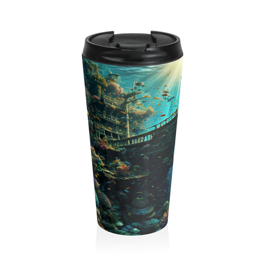 « Whimsical Underwater World » – La tasse de voyage en acier inoxydable Alien