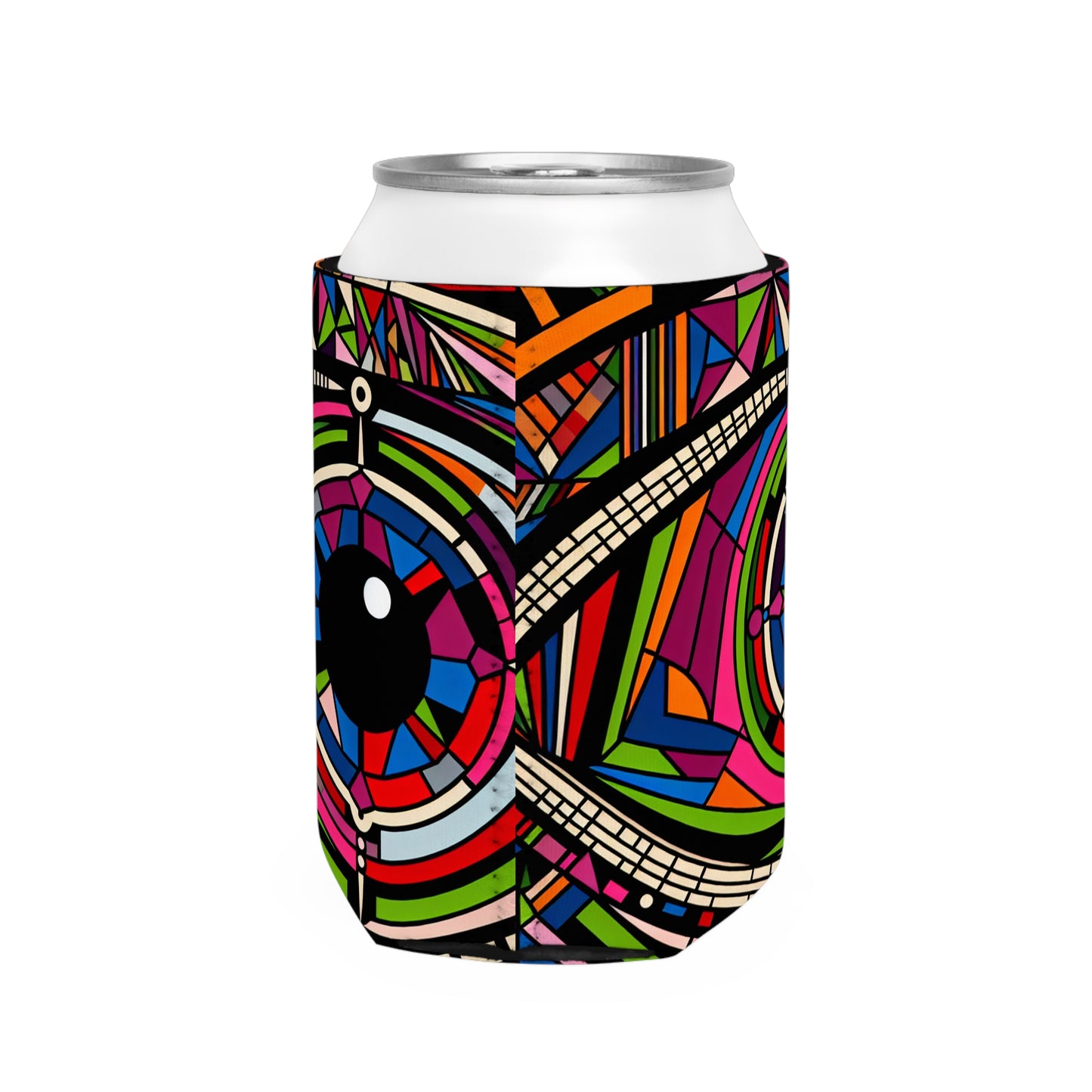 "Eye of the Illusionist". - The Alien Can Cooler Sleeve Op Art Style
