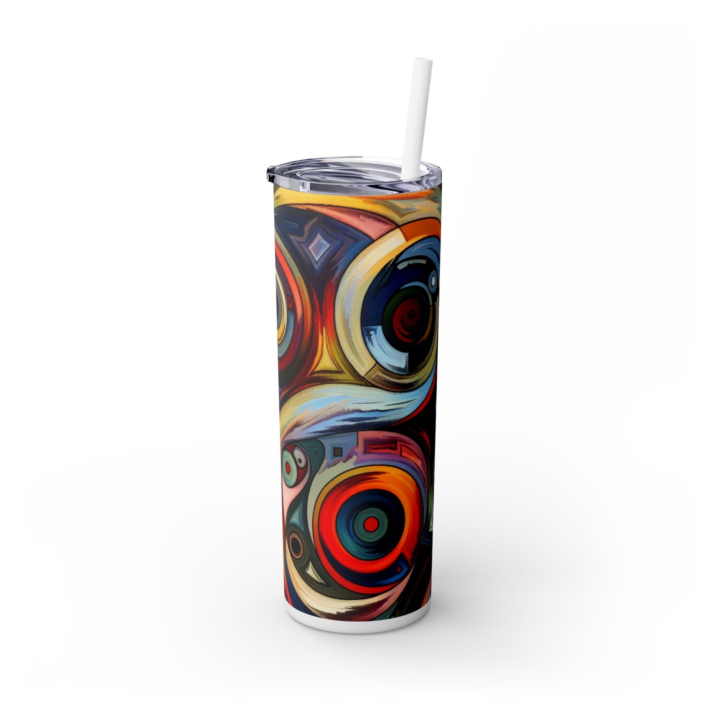 « Stormy Symphony : Une peinture expressionniste abstraite captivante » - The Alien Maars® Skinny Tumbler avec paille 20oz Expressionnisme