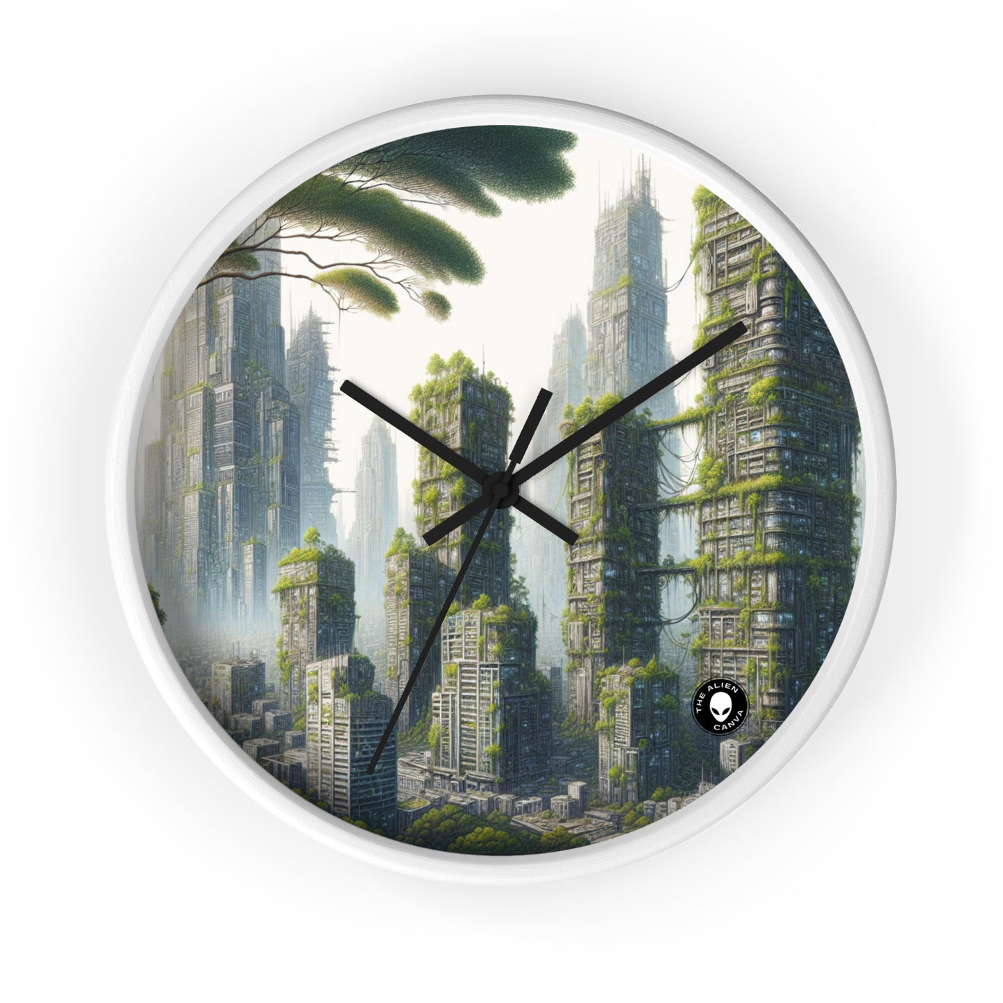 "Nature's Resurgence: The Urban Jungle" - The Alien Wall Clock